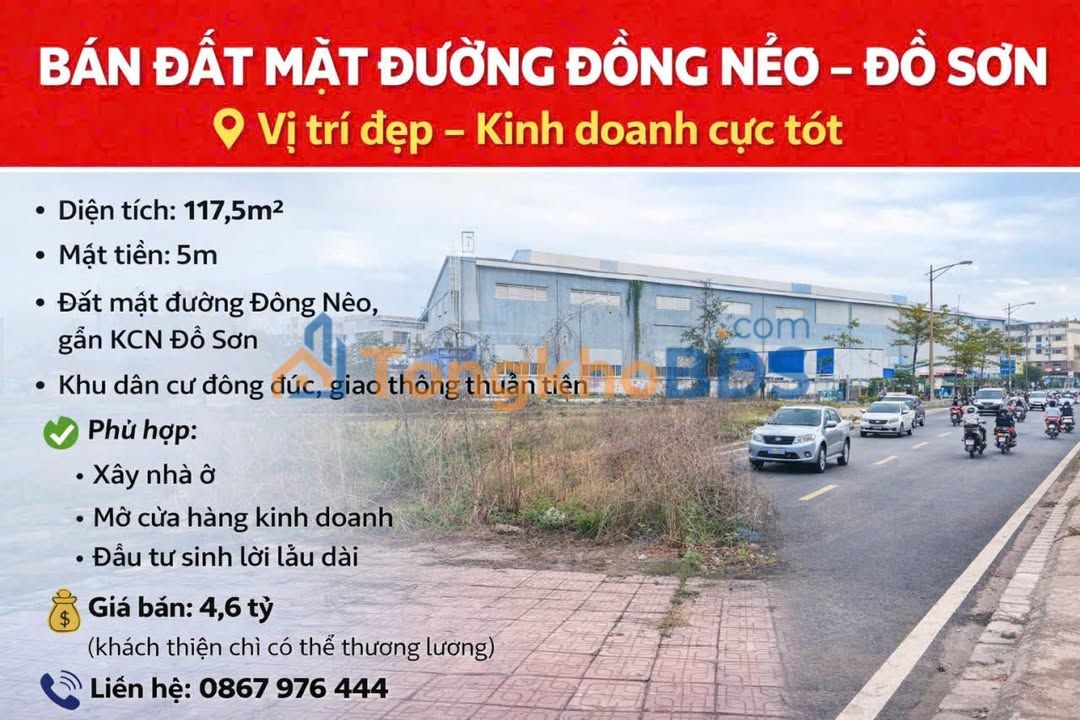 Đất nền Đồ Sơn Đồng Nẻo 117,5m2 4,6 tỷ - Tiềm năng tăng giá