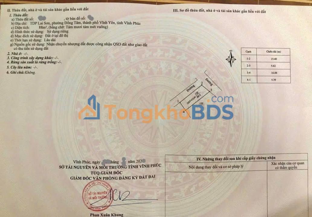 Đất nền Lai Sơn Đồng Tâm 88m² thiện chí - Sổ đỏ