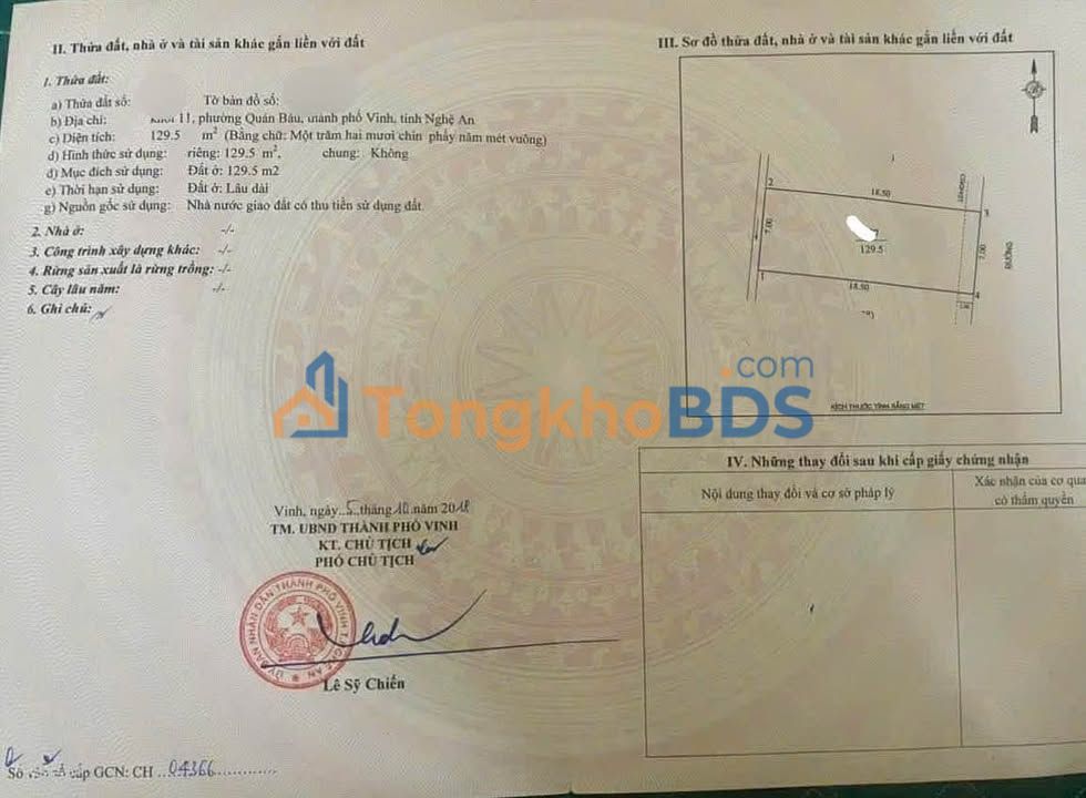 Đất đấu giá Khối 11 Quán Bàu 129,5m² 6,85 tỷ - Vị trí đẹp