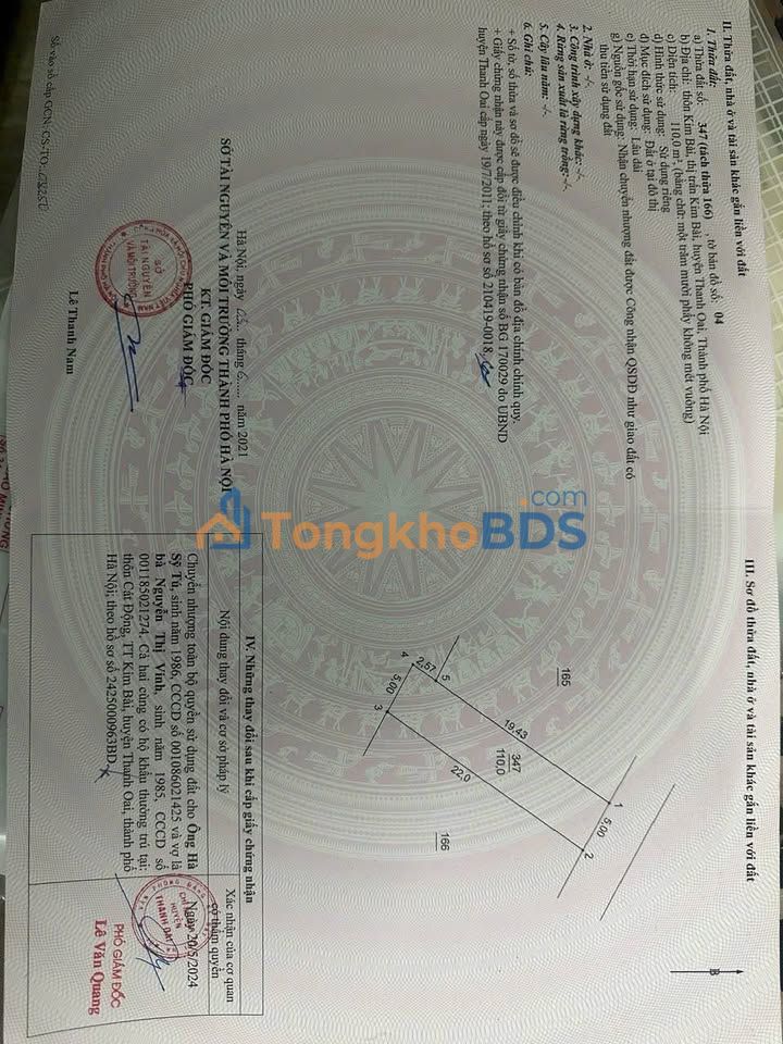 Đất thổ cư Thanh Mai 110m² giá thỏa thuận - Sổ đỏ chính chủ, xây tự do