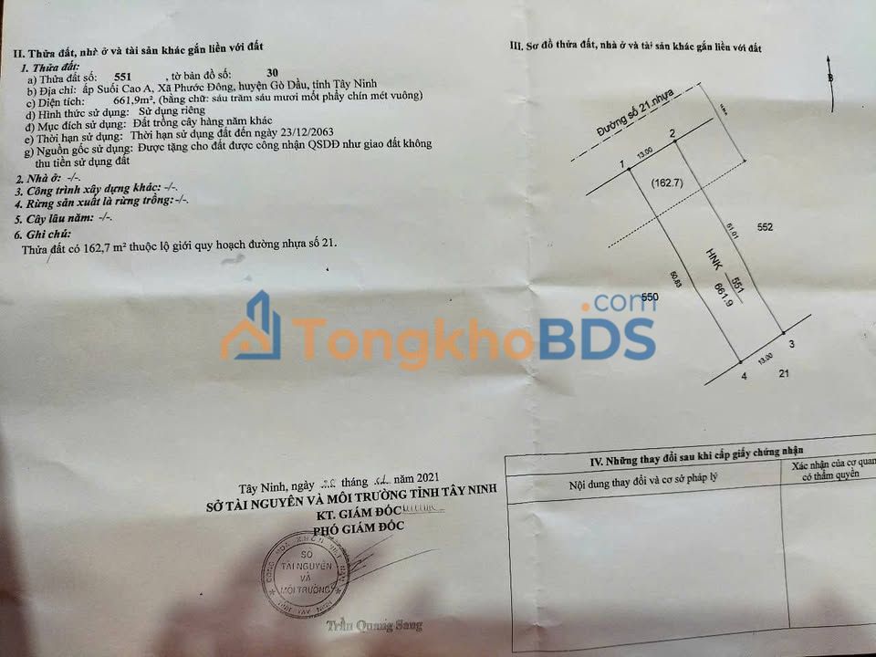 Đất KCN Phước Đông Gò Dầu 650m² - Sổ Hồng Sẵn, Giá Chỉ 1.3 Tỷ