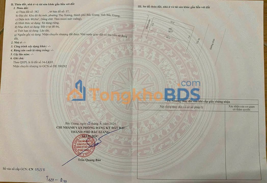 Đất nền Nam Hồng Bắc Giang 80m² 4.5 tỷ - Sổ đỏ chính chủ