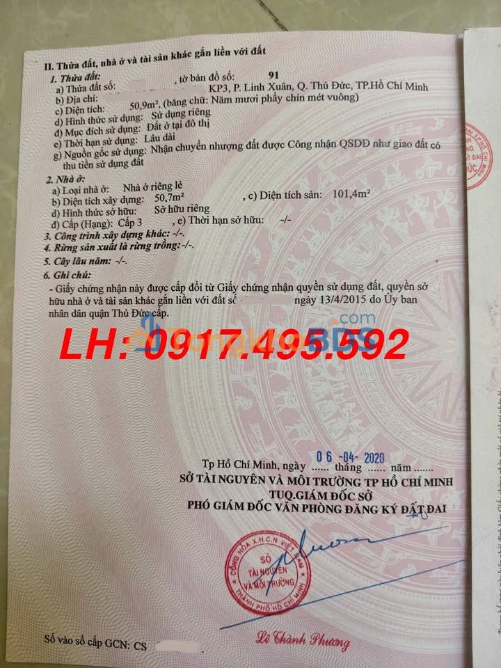 Nhà Linh Xuân Đường số 10 51m² 5,05 tỷ - Chính chủ bán