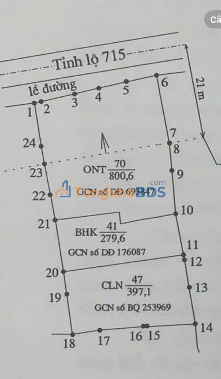 Đất mặt tiền Đường 715 Hồng Phong Phan Thiết 1.477m² 3,9 tỷ - Sổ đỏ chính chủ