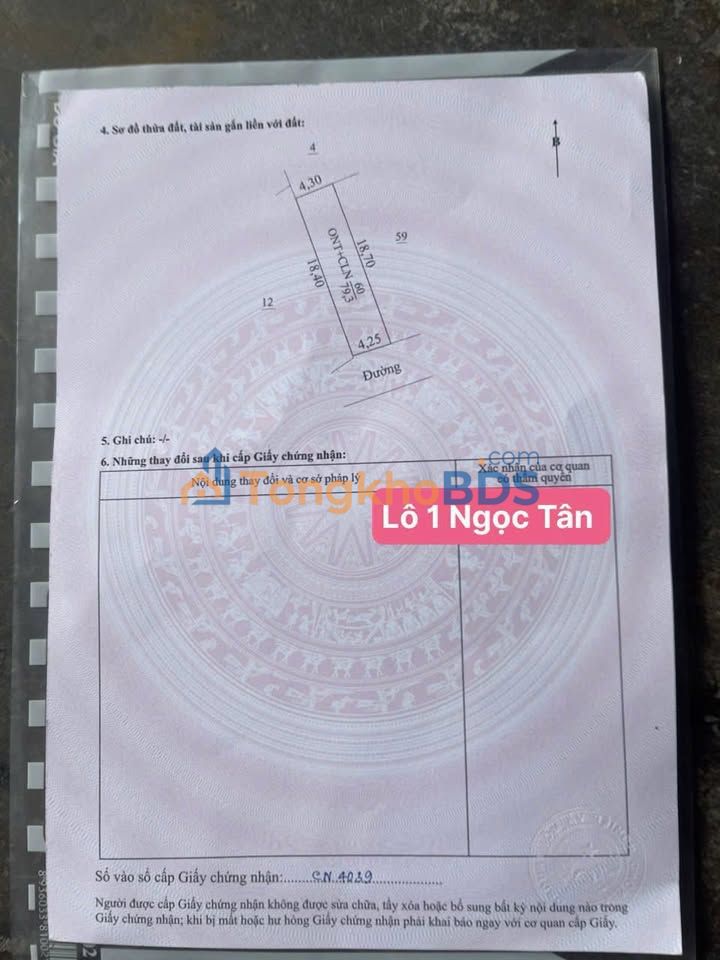 Đất nền Tân Hồng Bình Giang 79m² ô tô vòng quanh