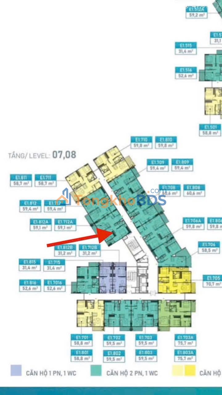 Căn hộ Ecorivers Hải Dương 59m² 2.609 tỷ - View đẹp