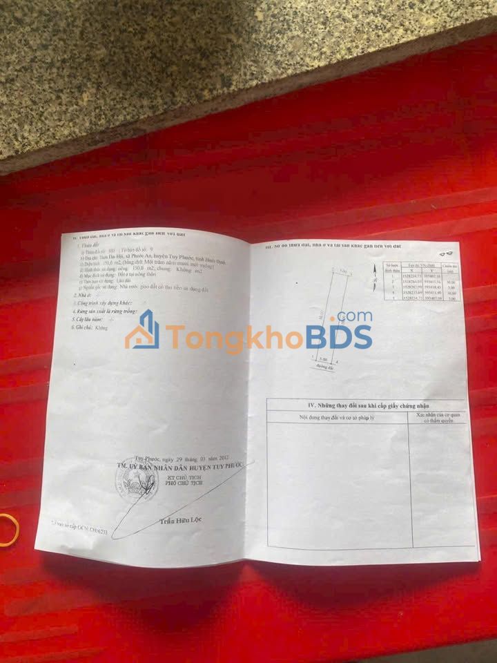 Đất thổ cư Đại Hội Tuy Phước 150m² 4xx triệu - Sổ đỏ sẵn