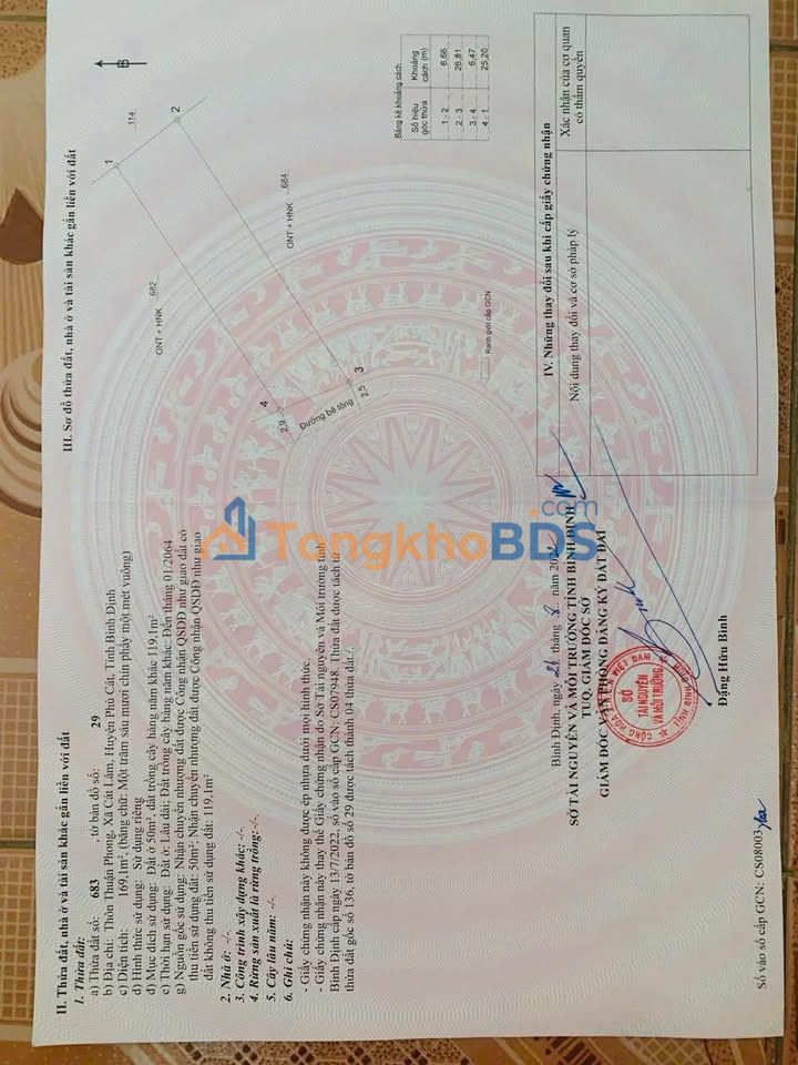 Đất Cát Lâm Phù Cát 170m² 100-199 triệu - Đất thổ cư 100%