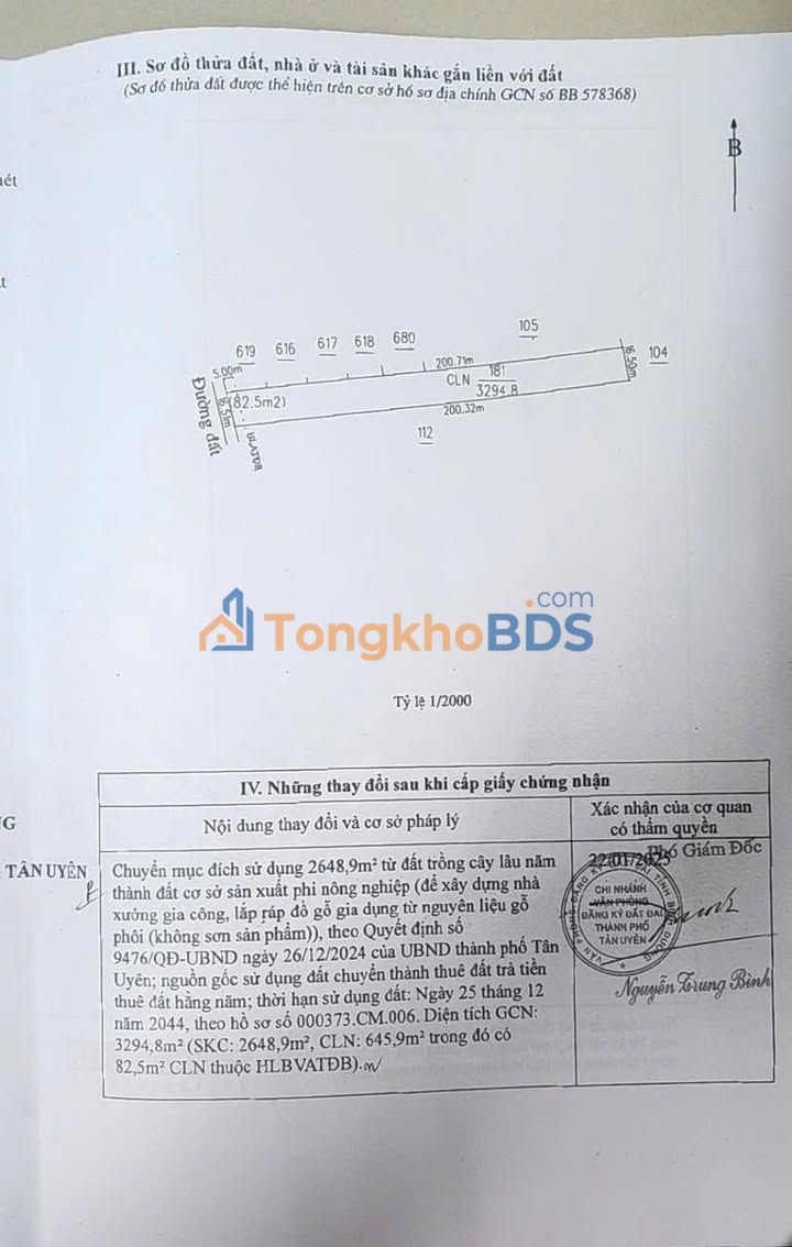 Đất SKC Vĩnh Tân, Tân Uyên 3.295m² 18 tỷ - Pháp lý rõ ràng