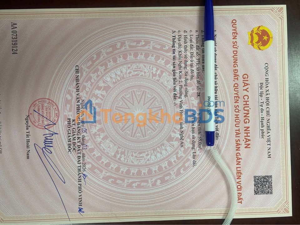 Đất nền Nghi Kim Vinh 55m² 1.1 tỷ - Sổ đỏ chính chủ