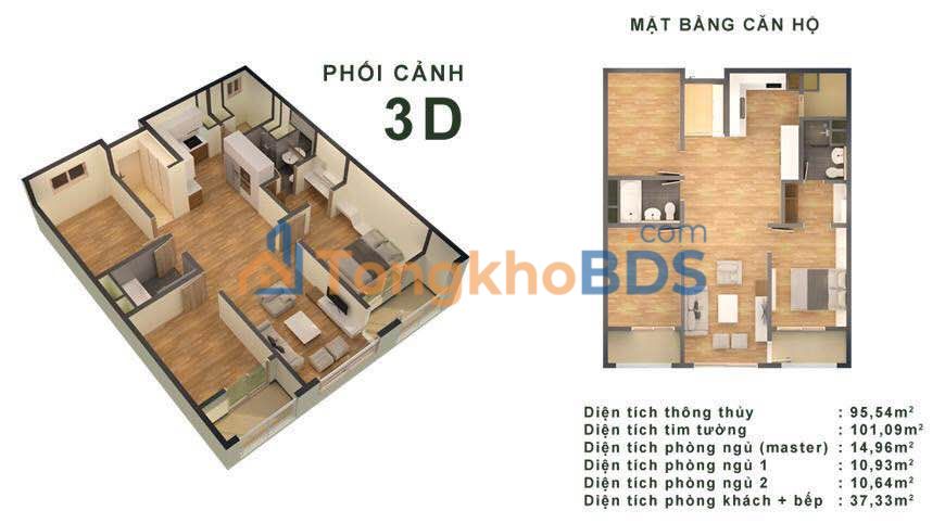 Căn hộ CT4 Booyoung Hà Đông 95m² giá 7.8 tỷ - View đẹp