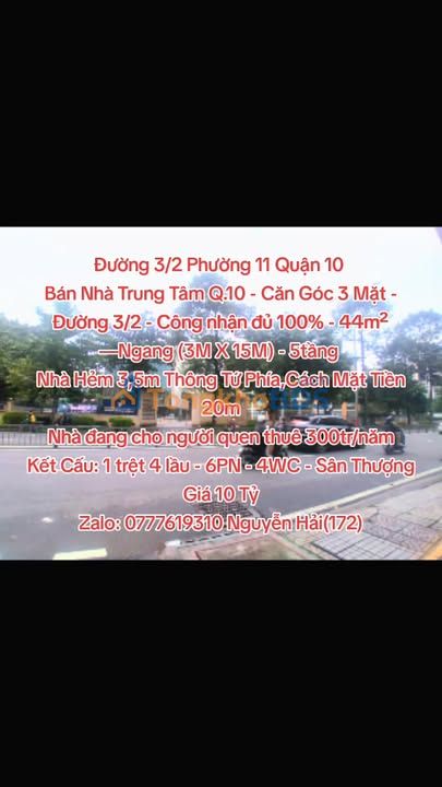 Nhà Quận 10 Đường 3/2 44m2 giá 10 tỷ - Chính chủ bán