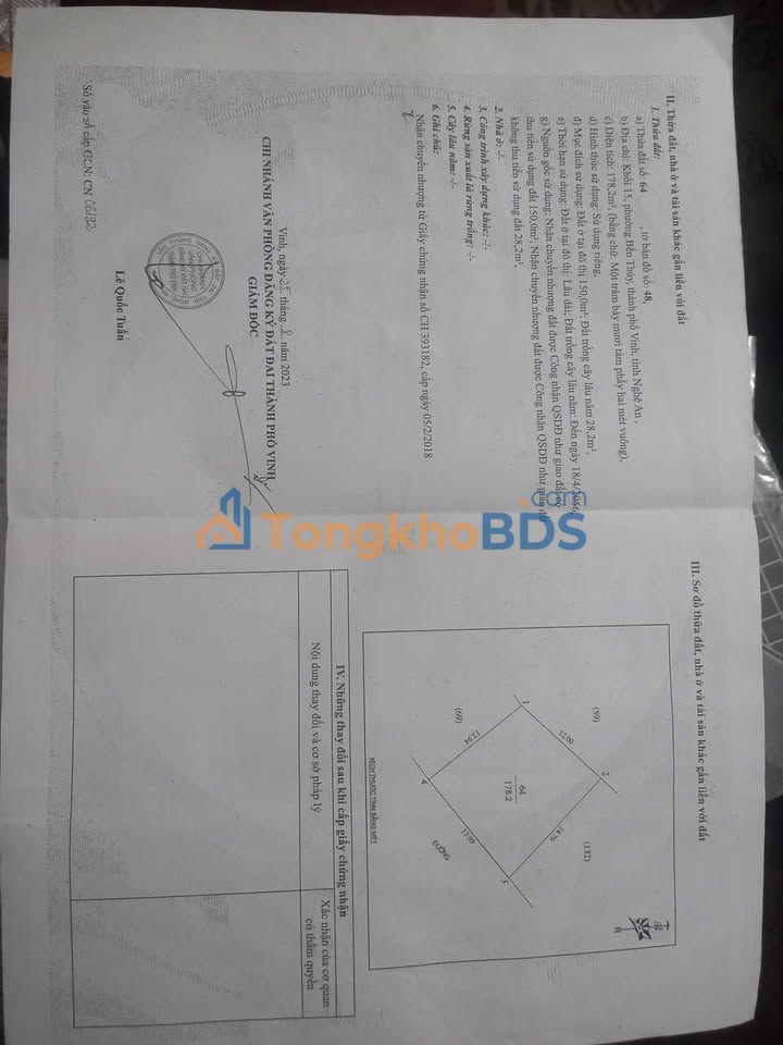Đất nền Bến Thủy Vinh 178m² 5 tỷ - Sổ đỏ chính chủ