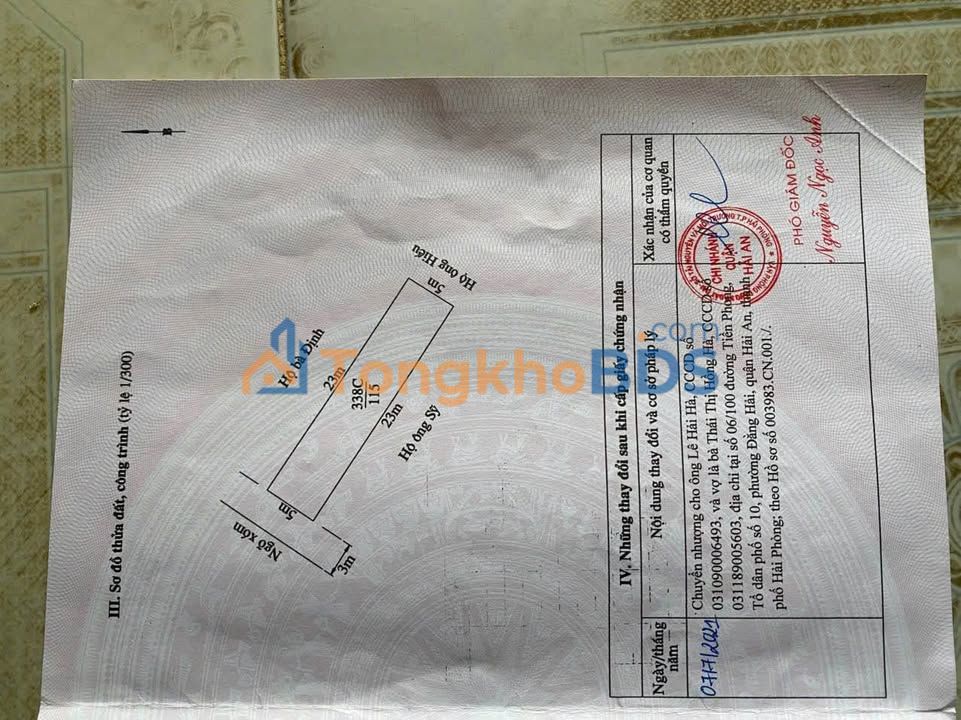 Đất nền Tràng Cát 115m² 2.99 tỷ - Sổ đỏ chính chủ