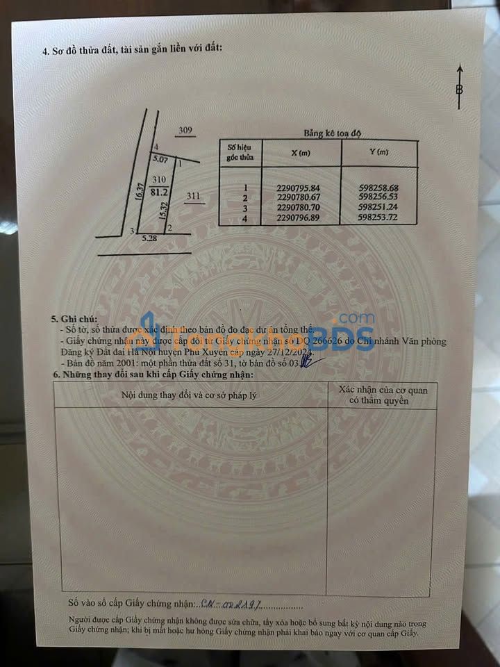 Đất nền Đại Xuyên 81m² dưới 3 tỷ - Đường ô tô