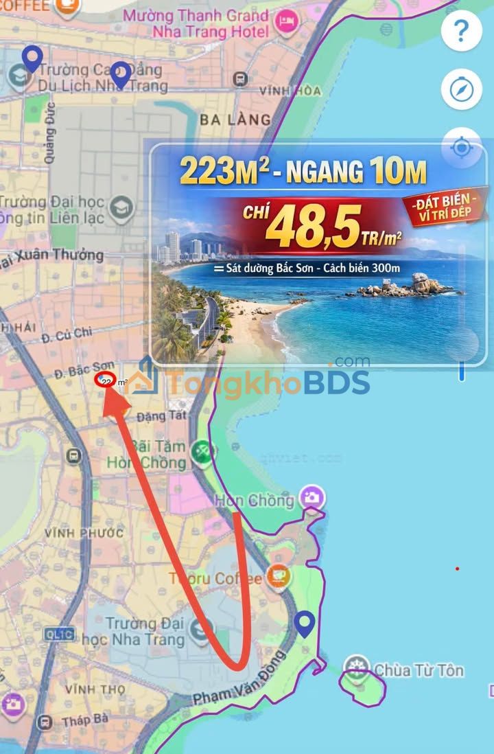 Đất Bắc Sơn Nha Trang 223m² 10,8 tỷ - Sổ đỏ chính chủ