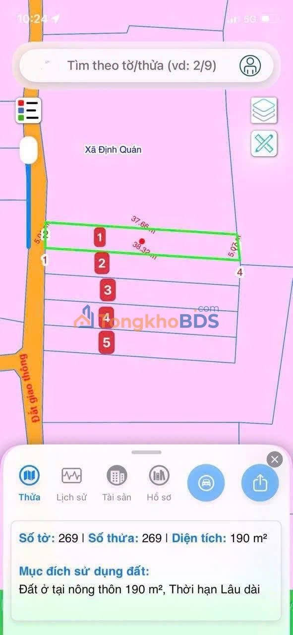 Đất Nền Định Quán 190m² - Sổ Đỏ Thổ Cư, Gần KCN Gia Canh