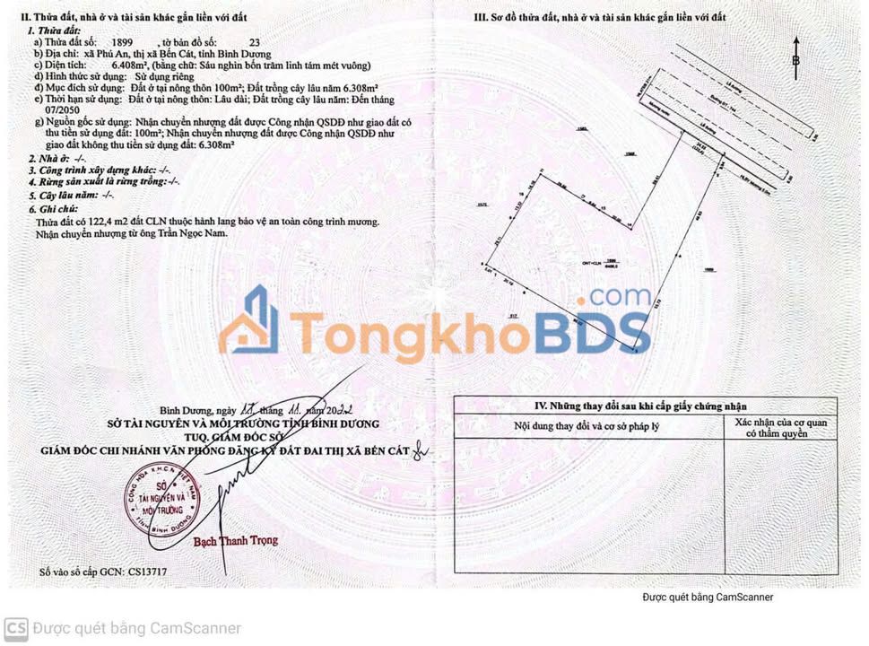Đất mặt tiền DT744 Dầu Tiếng 24m 0,009 triệu/m² - Sổ đỏ chính chủ
