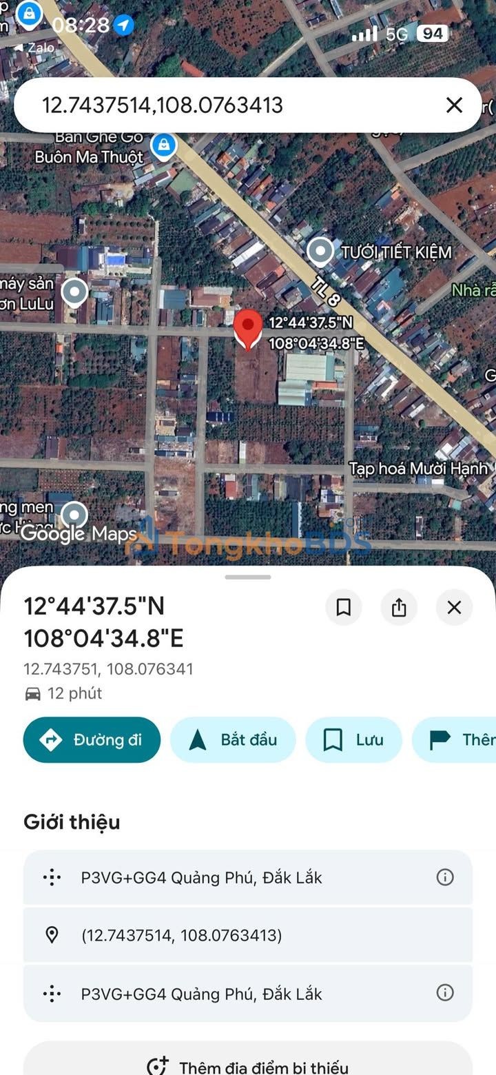 Bán Đất Vàng 105m² Tỉnh Lộ 8, Buôn Hồ - 2 Mặt Tiền, Sát Kho Thái Phúc