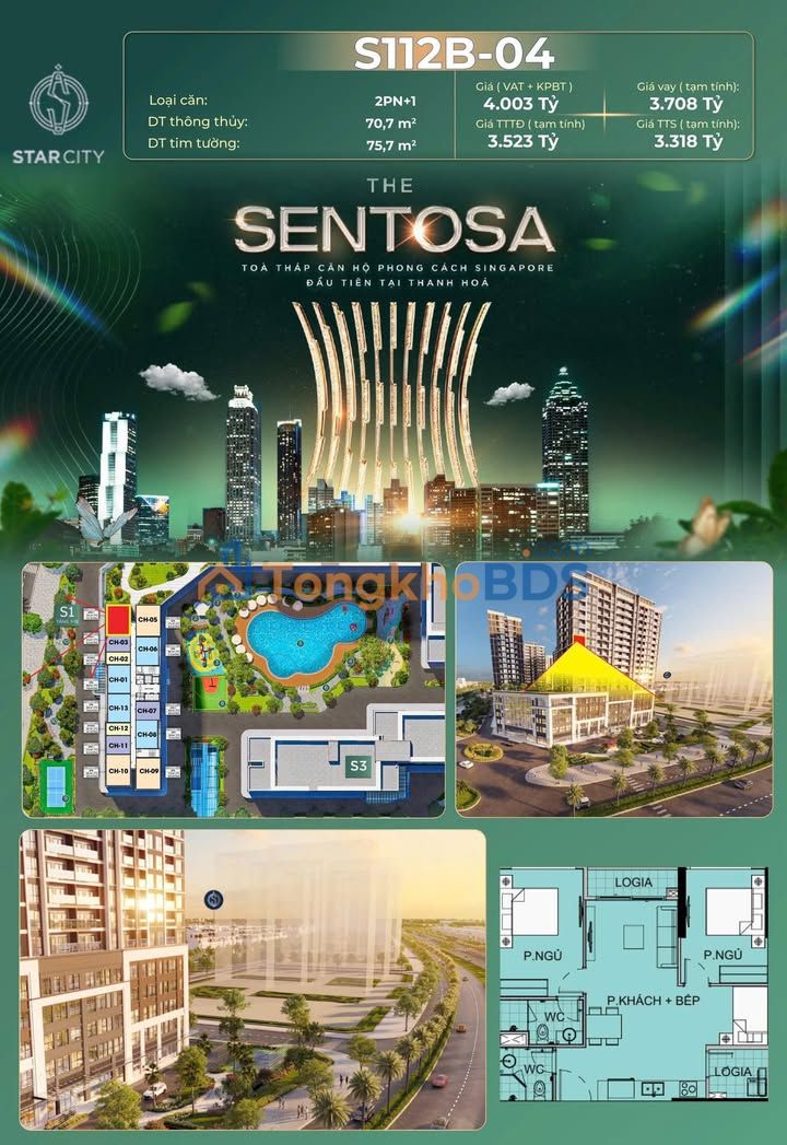 Căn hộ Triệu Sơn 71m² giá 3,3 tỷ - View đẹp biểu tượng