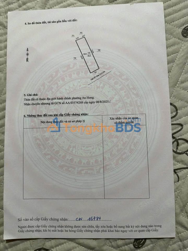 Đất nền Phường An Hưng Thanh Hóa 66m2/1.3 tỷ - Sổ đỏ chính chủ