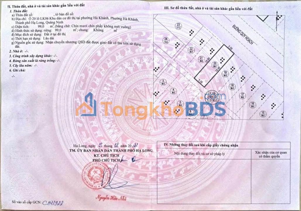 Đất nền Hà Khánh Hạ Long 99m² 2.3 tỷ - Sổ đỏ chính chủ