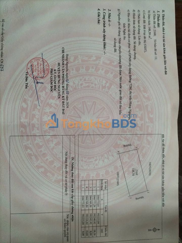 Đất nền TT Hưng Nguyên 149m² giá 7 tỷ - Sổ đỏ chính chủ