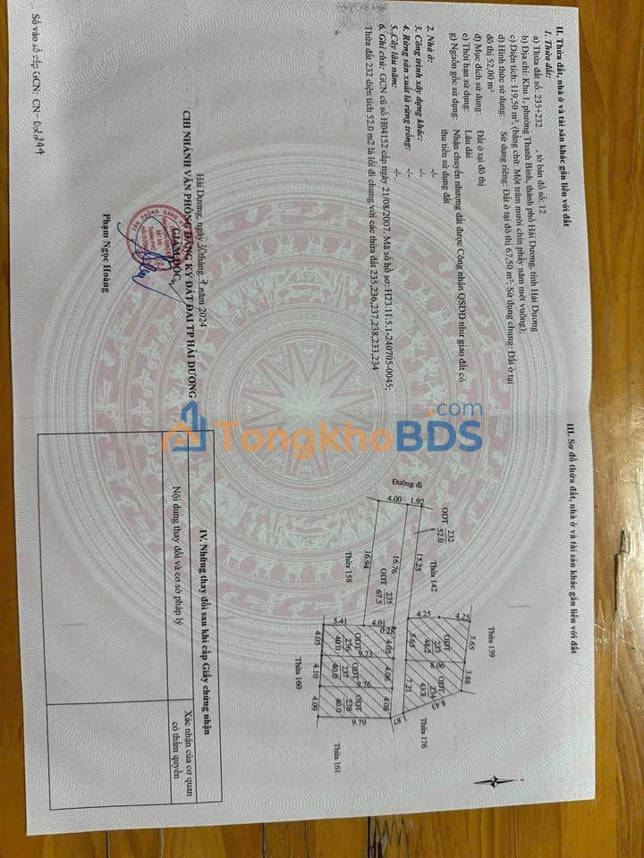 Đất 68m² Ngõ 293 Nguyễn Lương Bằng 2.95 tỷ - Đầu tư dài hạn