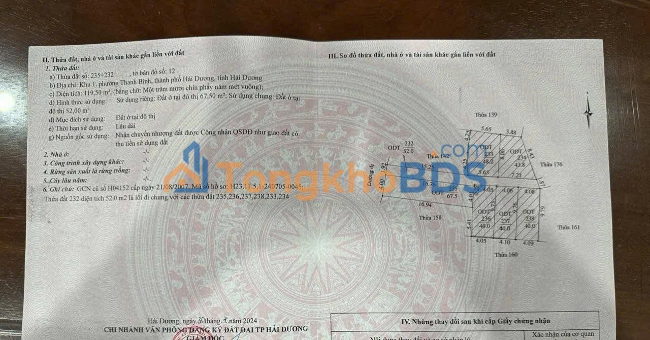 Đất nền Ninh Giang 68m² 2.95 tỷ - Đường to ô tô vào đất