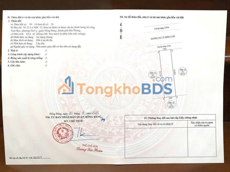 Đất nền Hạ Lý, Hồng Bàng 64m² giá 8.32 tỷ - Sổ đỏ chính chủ