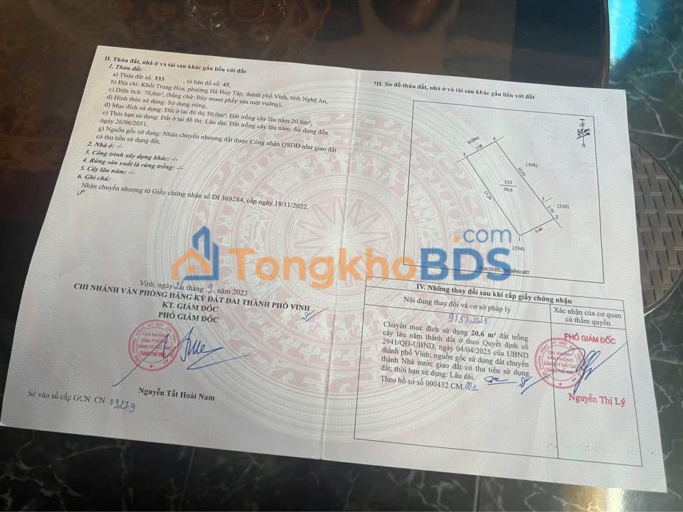 Đất Hà Huy Tập Vinh 71m²/3 tỷ - Đường to ô tô