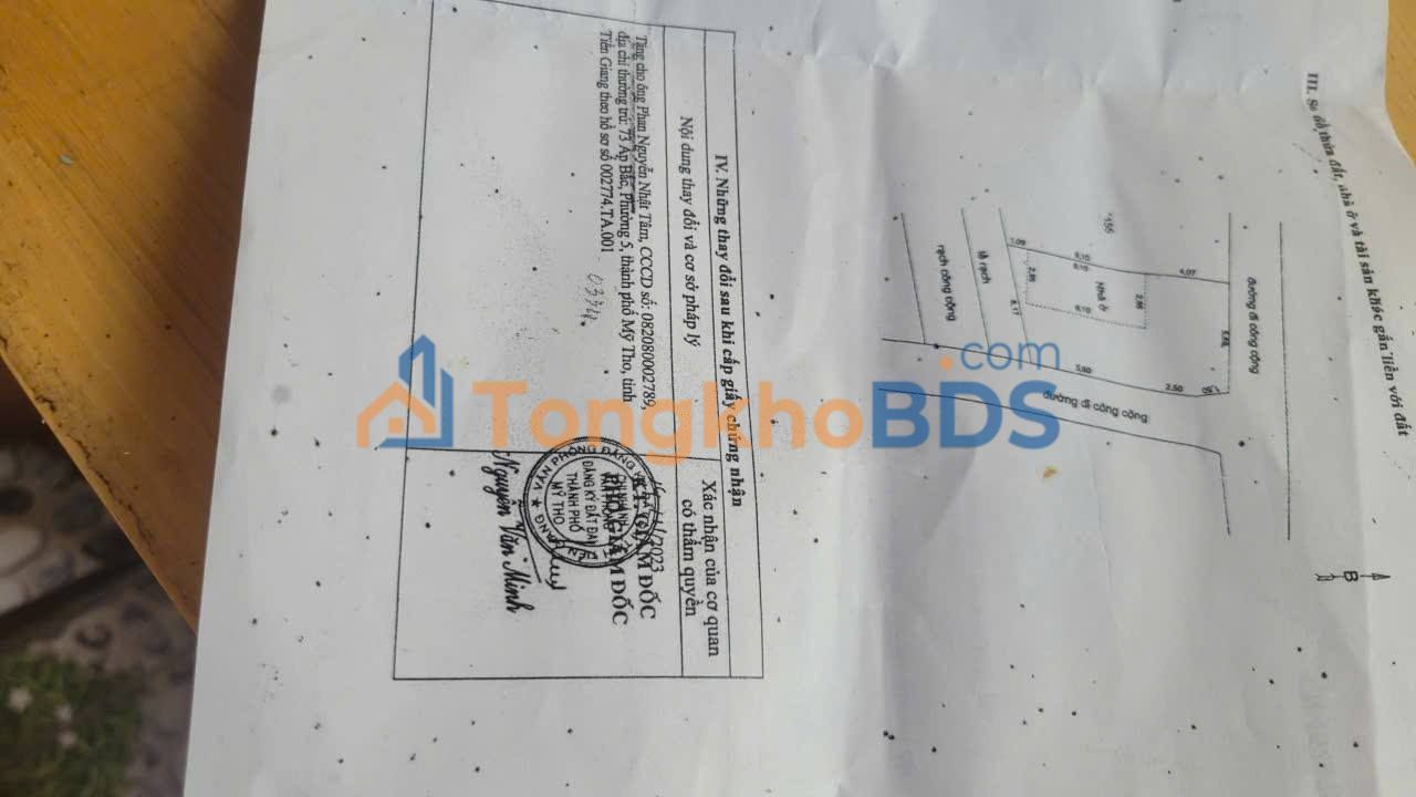 Đất Phường 5 Mỹ Tho 63m² 1.6 tỷ - Sổ đỏ chính chủ