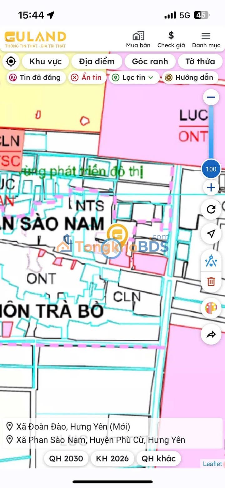 Đất nền Xã Đoàn Đào 100m² giá 1 tỷ - Hạ tầng hoàn thiện