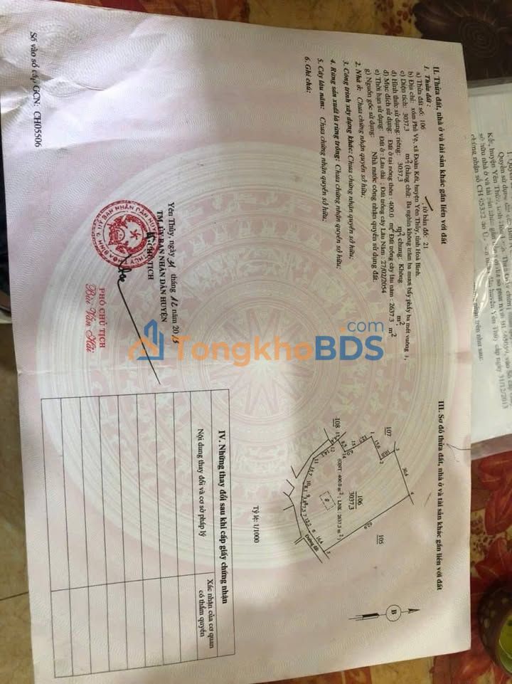 Đất nền Đoàn Kết 3037m² giá 1 tỷ - Sổ đỏ chính chủ