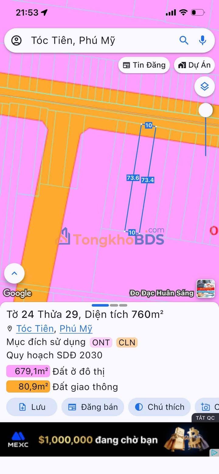 Đất nền Hắc Dịch Phú Mỹ 185m2 dưới 1 tỷ - Pháp lý rõ ràng