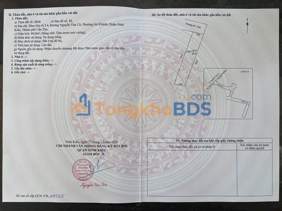 Đất nền Cần Thơ Cờ Đỏ 80m² 2.35 tỷ - Sổ đỏ chính chủ