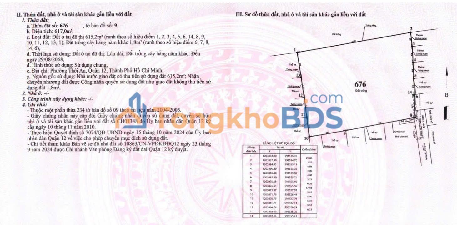 Đất thổ cư Lê Thị Riêng Q12 710m² 20 tỷ - Giá tốt hiếm có