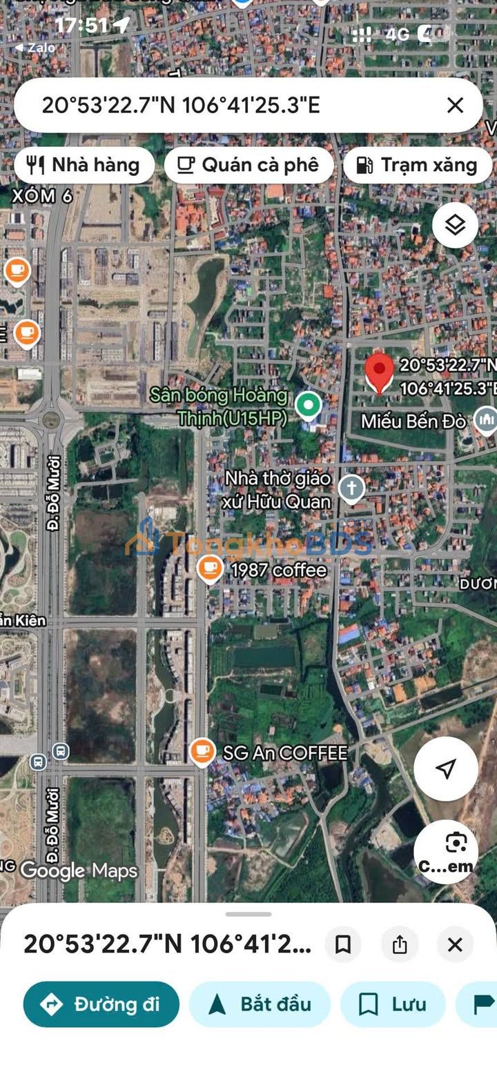 Đất nền Thủy Nguyên 60m² 4,6 tỷ - Đường ô tô