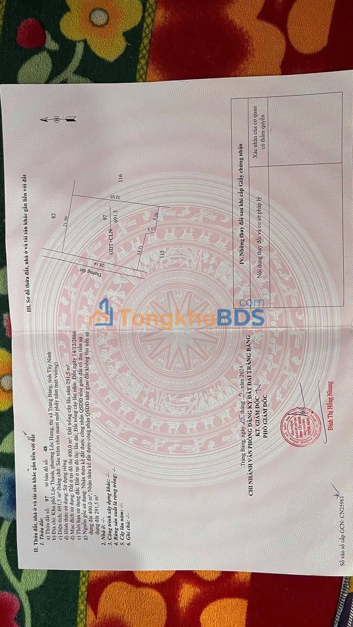 Đất nền Trảng Bàng Tây Ninh 400m² 40 tỷ - Sổ đỏ chính chủ