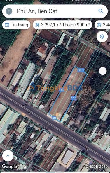 Đất nền DT 744 Phú An 3.300m² - Sổ đỏ chính chủ