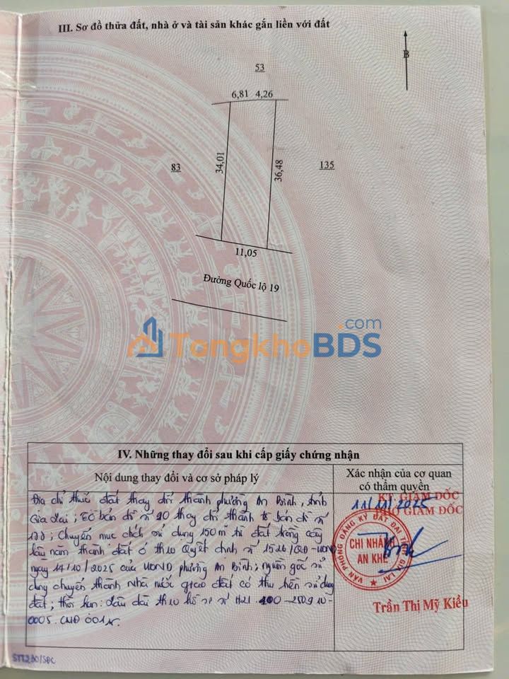 Đất nền QL19 Cư An 200m2 300tr/m - Đường to ô tô
