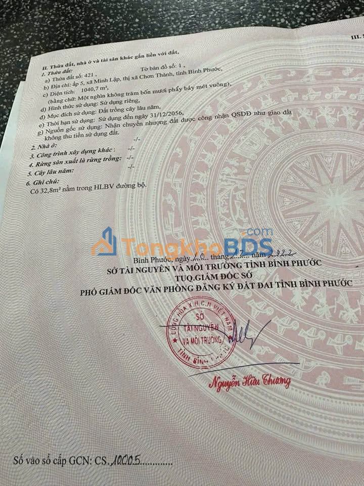 Đất nền Minh Lập Bàu Bàng 1000m² 468 triệu - Tiềm năng tăng giá