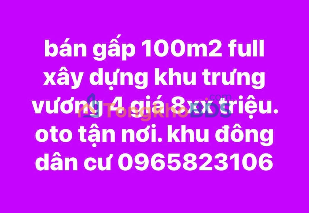 Đất nền Uông Bí Trưng Vương 100m² giá 850 triệu - Sổ đỏ chính chủ