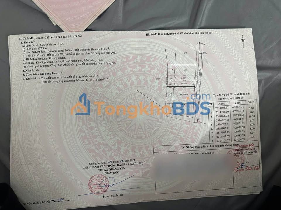 Đất nền Hà An Quảng Yên 127,3m² 1x triệu/m² - Đường ô tô