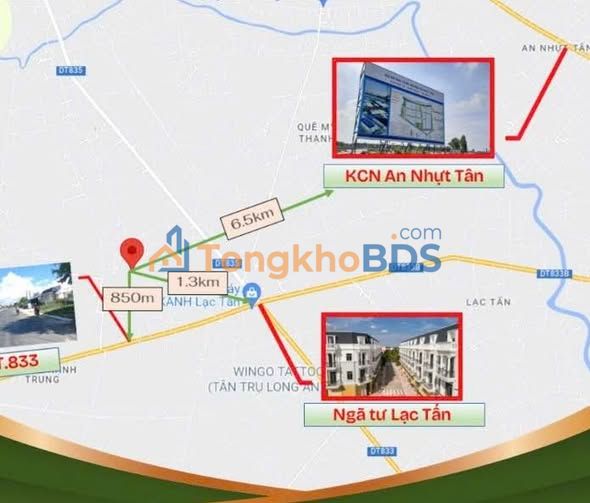 Đất nền Tân Trụ Long An 133m² 660 triệu - Sổ đỏ sẵn