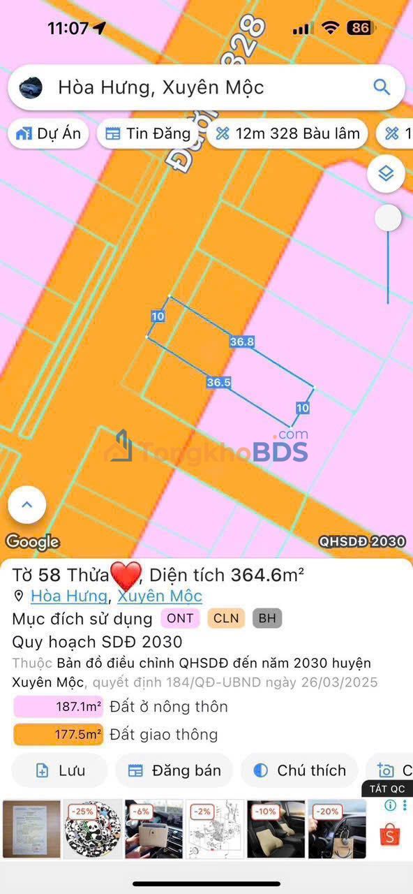 Đất nền Hòa Hội Xuyên Mộc 360m² 3.3 tỷ - Sổ đỏ chính chủ