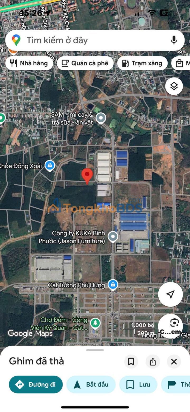 Đất KCN Đồng Xoài III Bình Phước 196m² 900tr - Sổ đỏ chính chủ