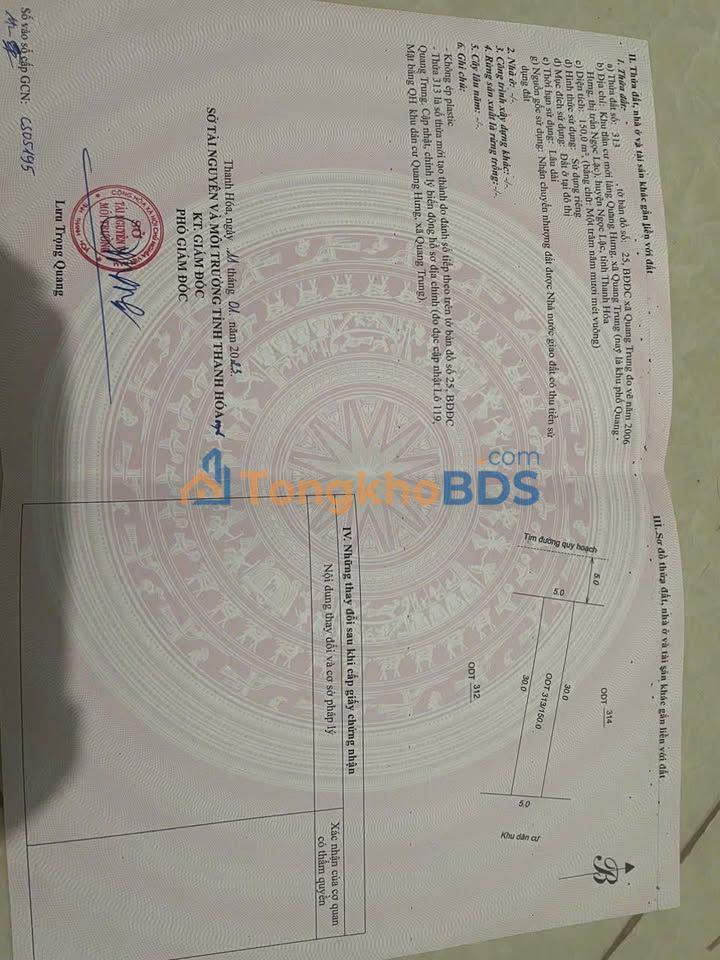 Đất nền Ngọc Lặc TT 150m² 300 triệu - Pháp lý rõ ràng