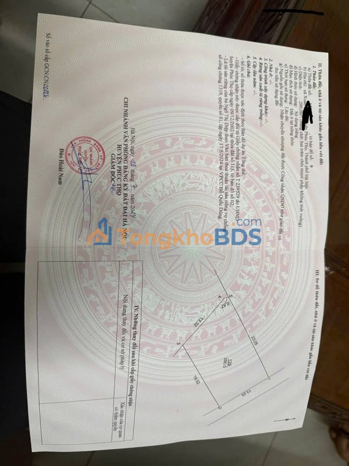 Đất nền Xuân Phú Phúc Thọ 290m² 7.54 tỷ - Sổ đỏ chính chủ