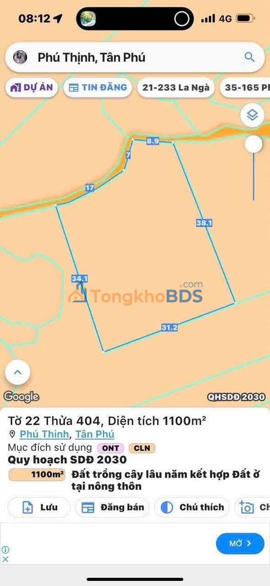 Đất nền Phú Thịnh Tân Phú 360m² 550 triệu - Sổ đỏ chính chủ